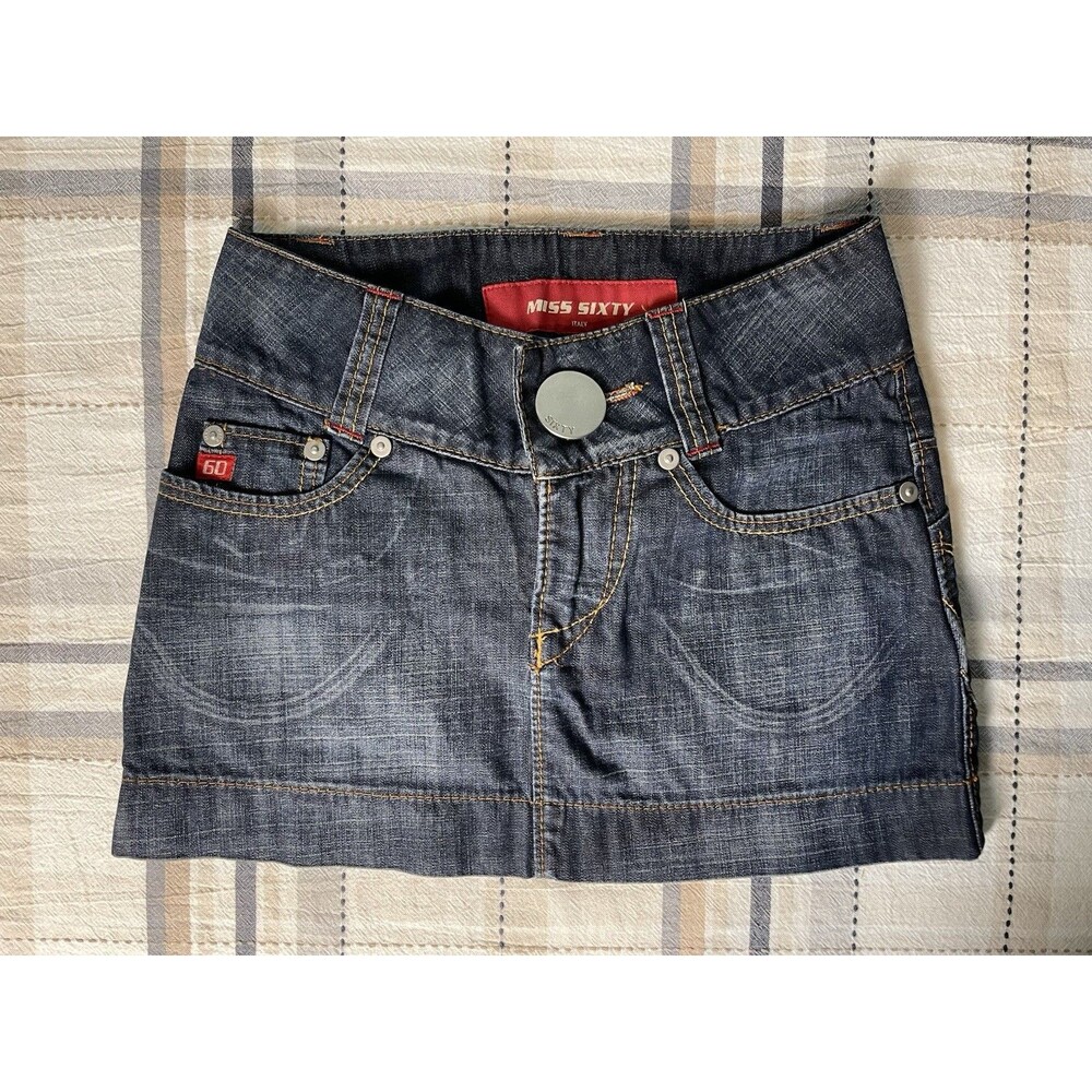 Miss Sixty Vintage Mini Skirt Women’s Size Small Denim Y2K Rare Italy